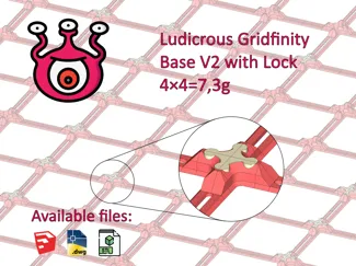 Ludicrous Gridfinity Base Plate with Lock