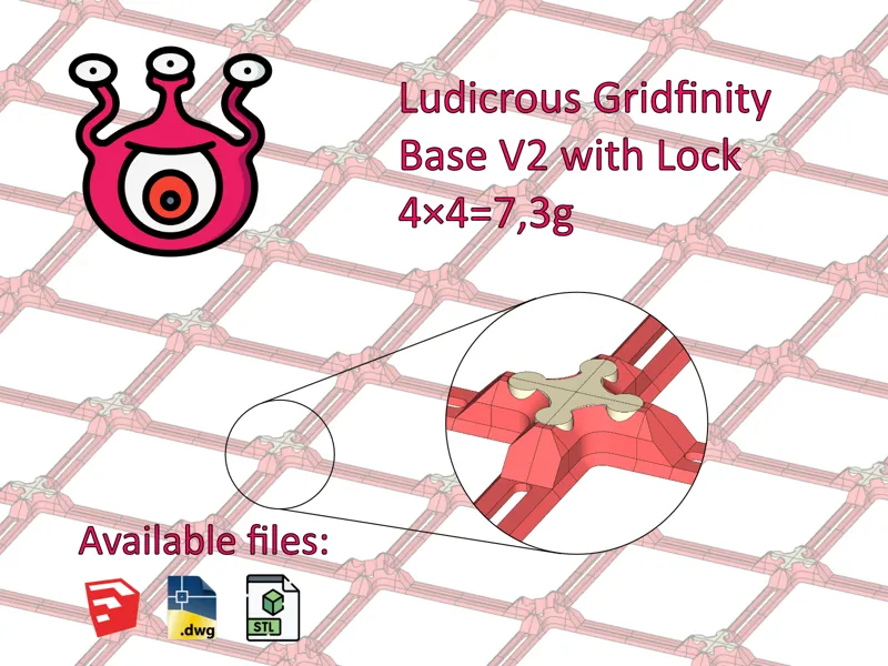 Ludicrous Gridfinity Base Plate with Lock