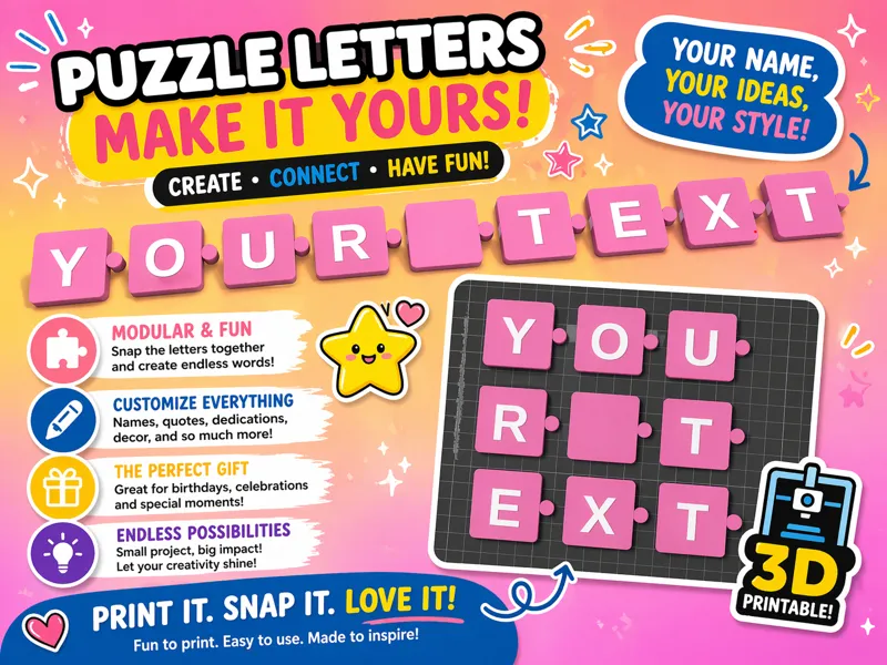 Snap Puzzle Letters – Custom Name Tiles