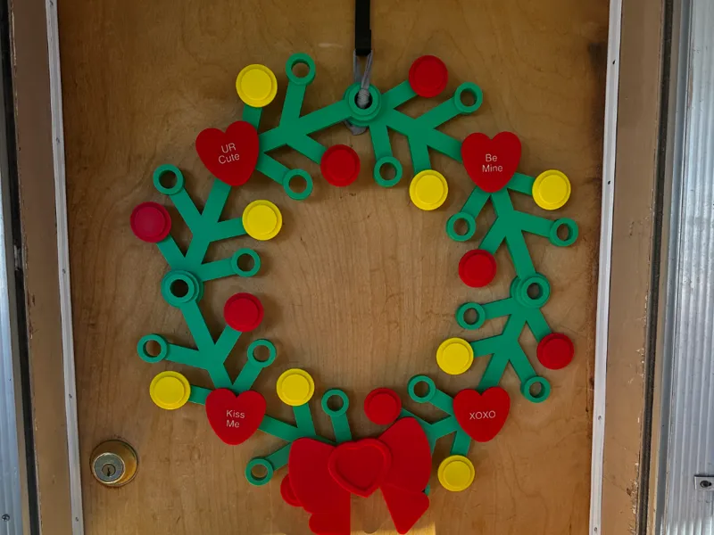 Brick Style Valentines Wreath Self Aligning