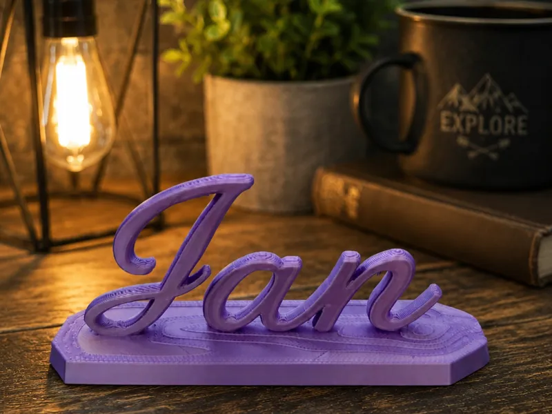 Jan Name Sign-Elegant Personalized Desk Sign