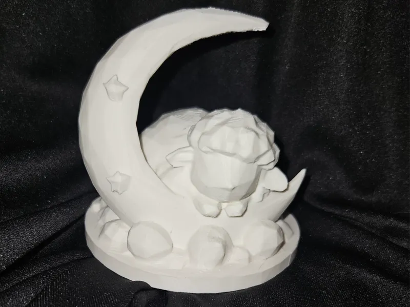 Low Poly Sheep and Moon