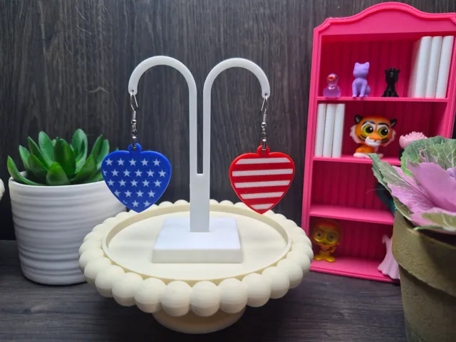 Patriotic Heart Teardrop Earrings