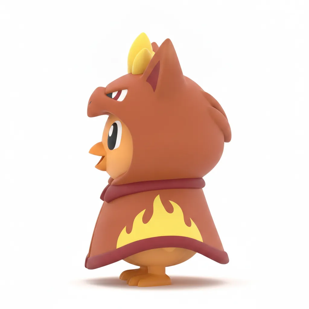 Torchic with a Blaziken poncho/fancy dress view 4