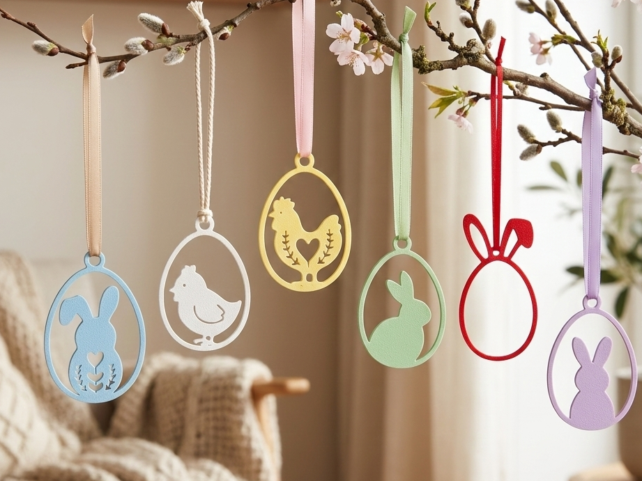 Easter Egg Animal Bunny & Chick Hanging Decoration