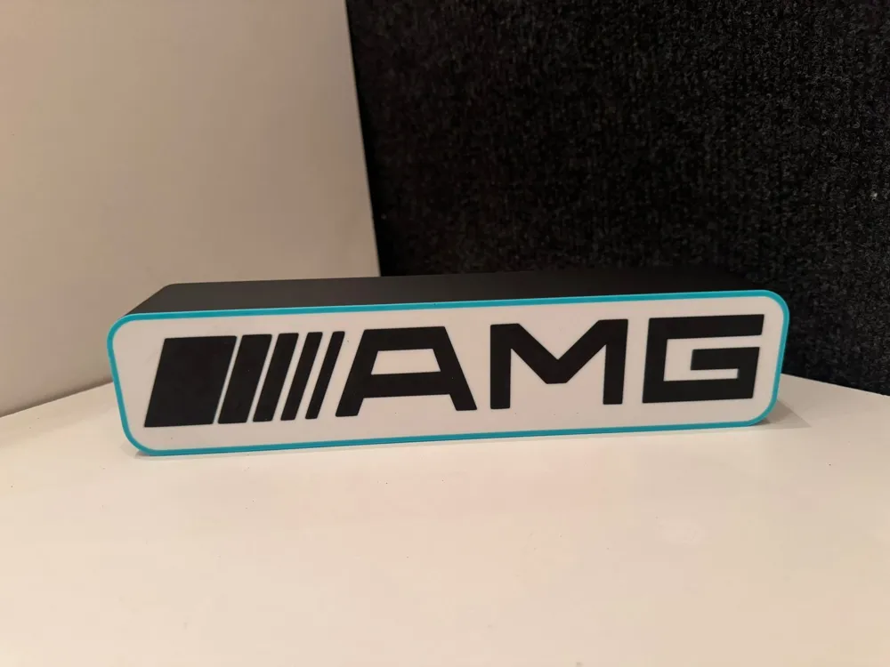 Mercedes Benz AMG LED Lamp with USB-C Connection - Free 3D Print Model ...