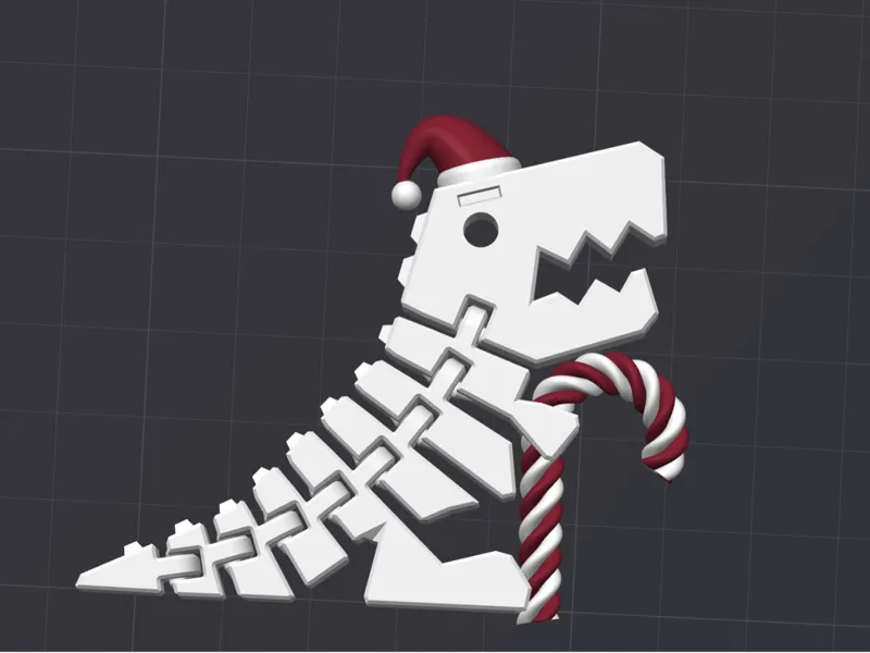 Christmas Candy Cane Flexi Rex