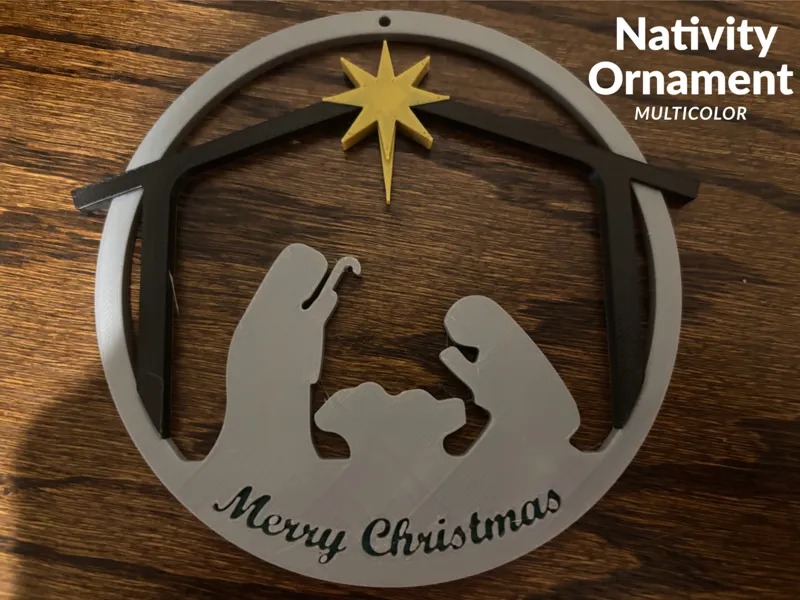 Multicolor Nativity Ornament