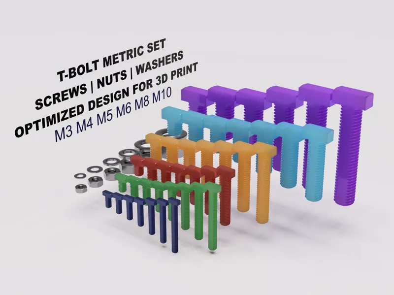 T-Bolt Metric Set M3 M4 M5 M6 M8 M10