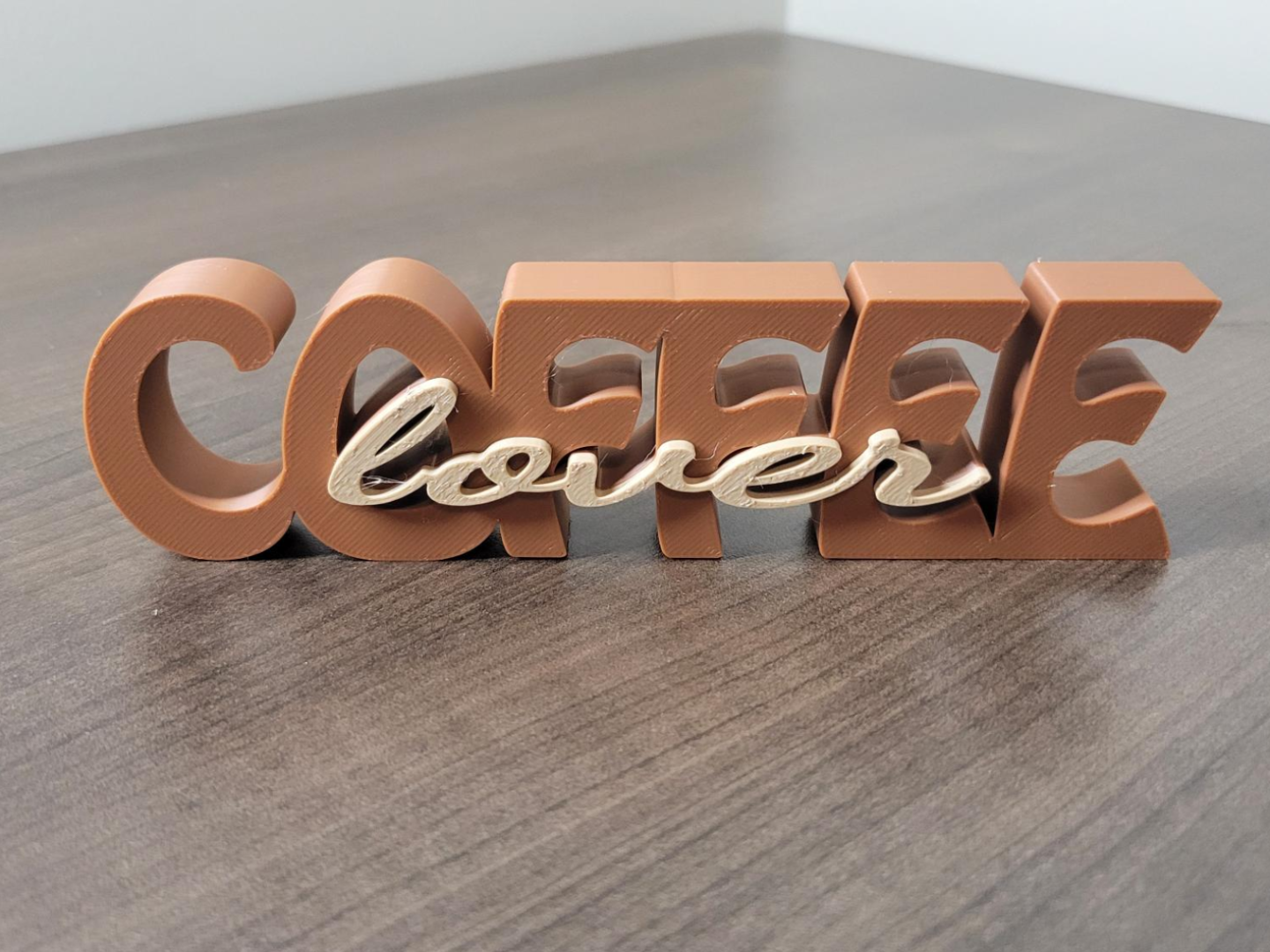 Dual-Color "Coffee Lover" Text Standee