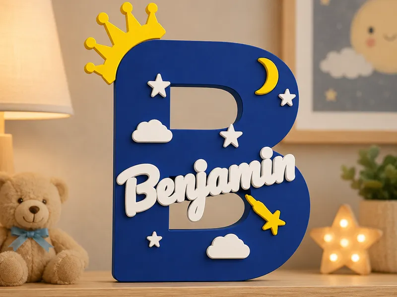 A letra B de Beijamin  Decoração