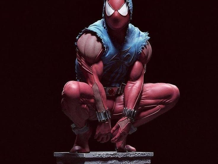 Spider-Man Perched Statue | Single Color Fan Art