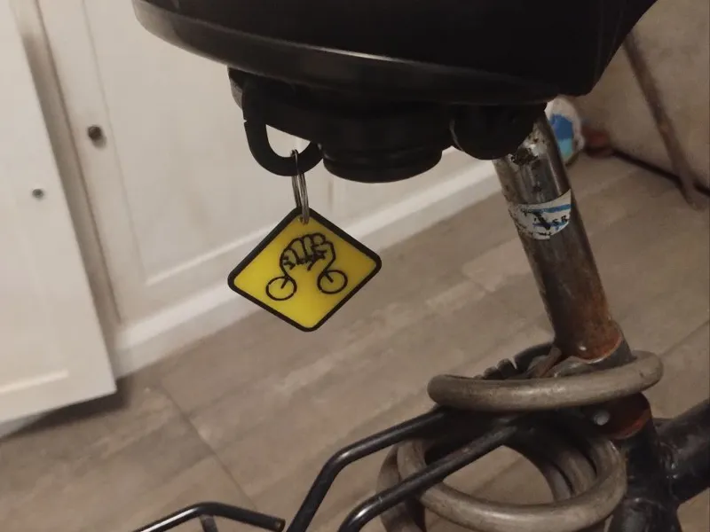 Cycling Sign Keychain