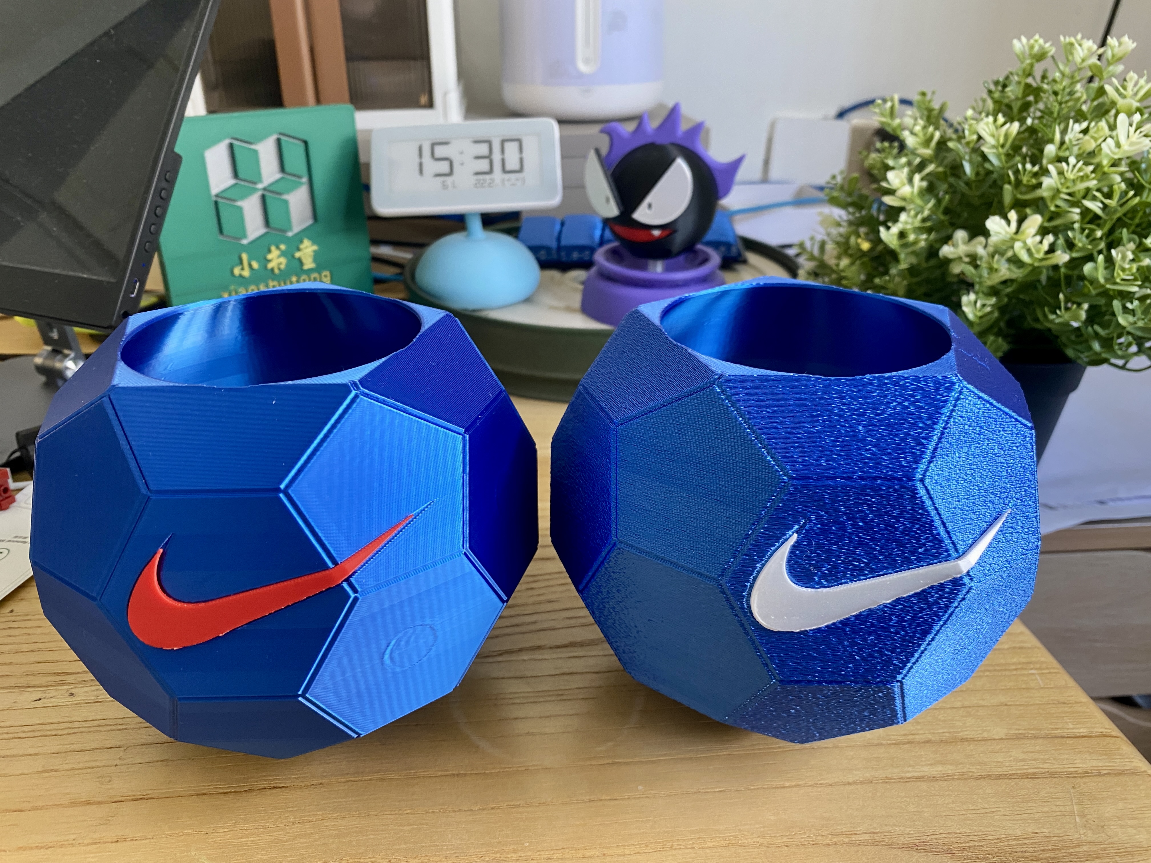 サッカーボールの花瓶 3Dプリント サッカーボール植木鉢（イケアの観葉植物に対応） 鳥の巣