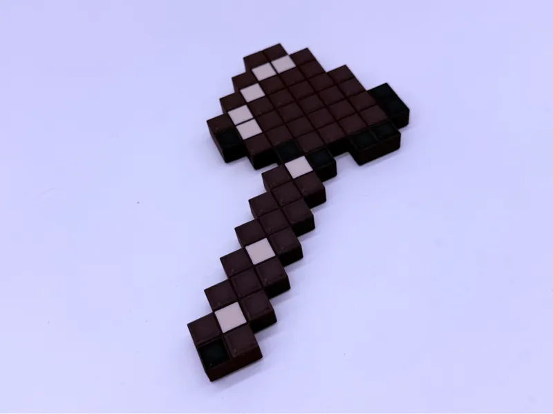 Hacha Minecraft - Madera Pixelada