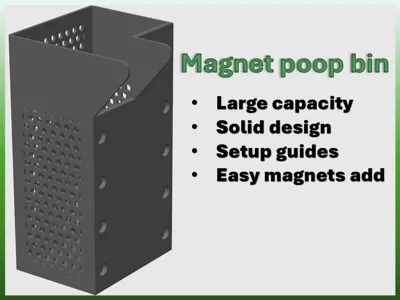 Magnetic waste bin, large capacity P1S / P2S