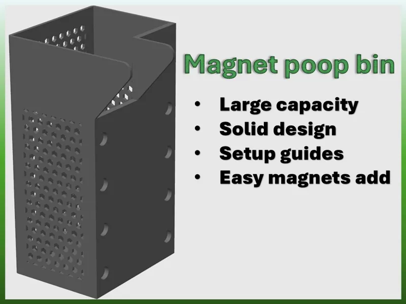 Magnetic waste bin, large capacity P1S / P2S