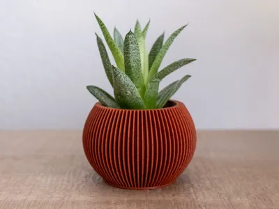 Mini round ribbed planter