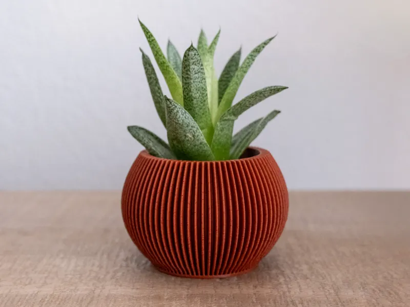Mini round ribbed planter