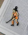 Personalize Number-Field Hockey Player Keychain Ornament
