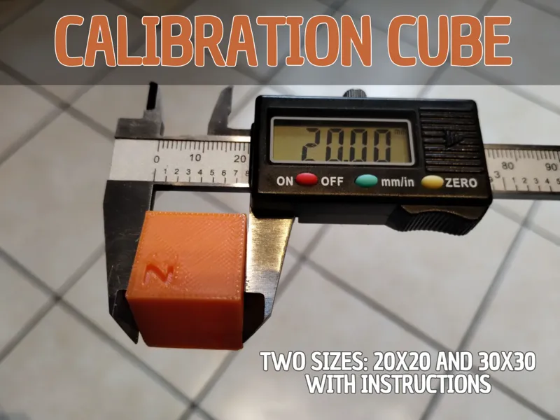 Calibration cube XYZ with instructions