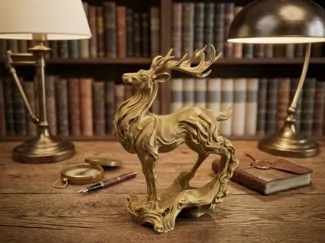 Ethereal Stag Driftwood Sculpture