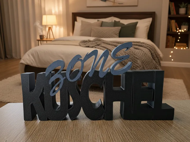 KUSCHELZONE Schriftzug – Gemütliche Deko