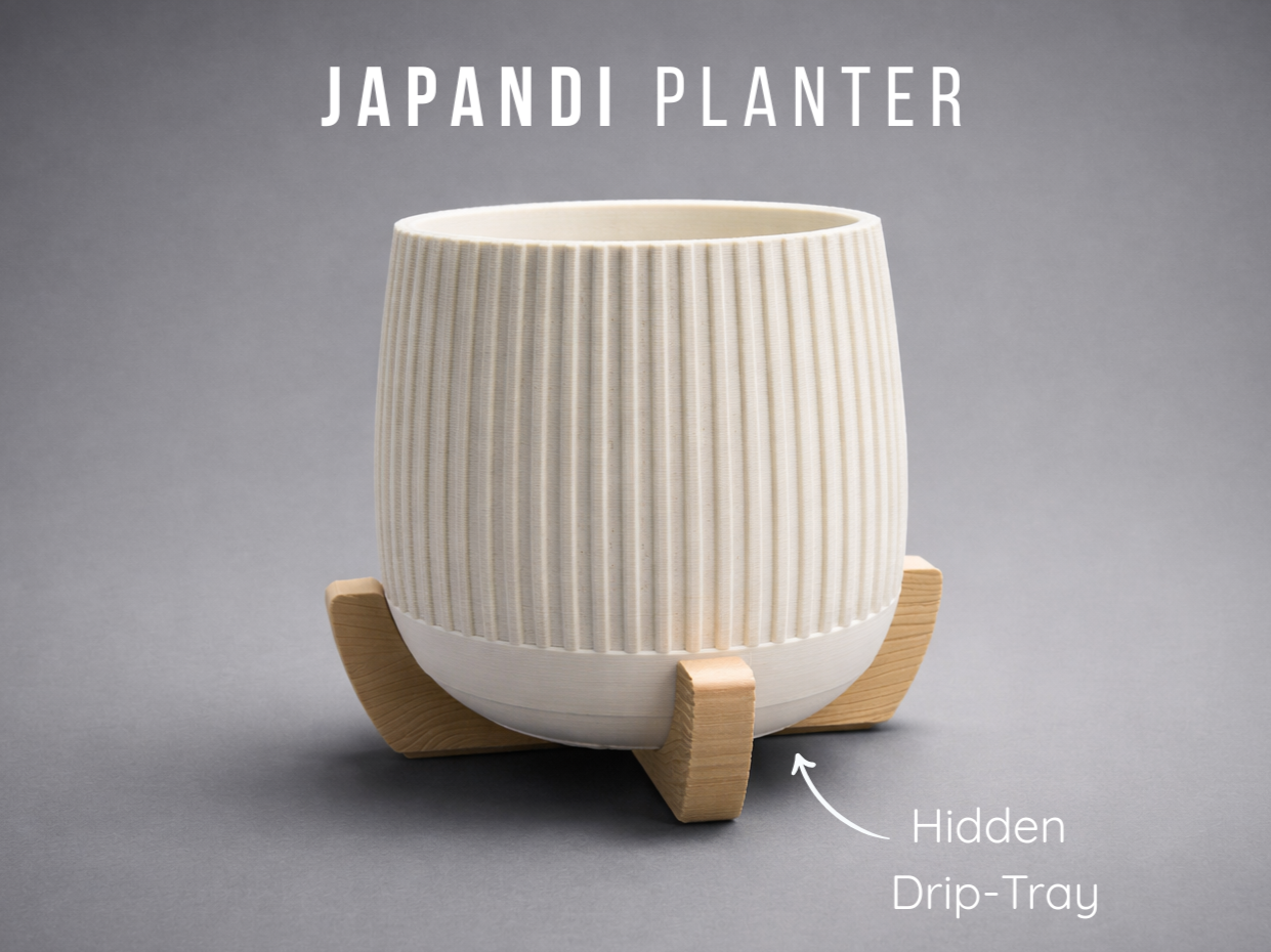 Japandi Vaso | Hidden Drip Bandeja + Suporte