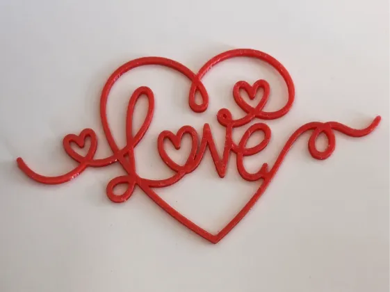 Love Heart Lettering - Wall Art & Desk Stand