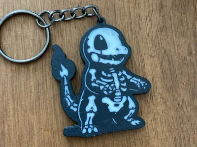 Charmander Keychain Halloween Skelett