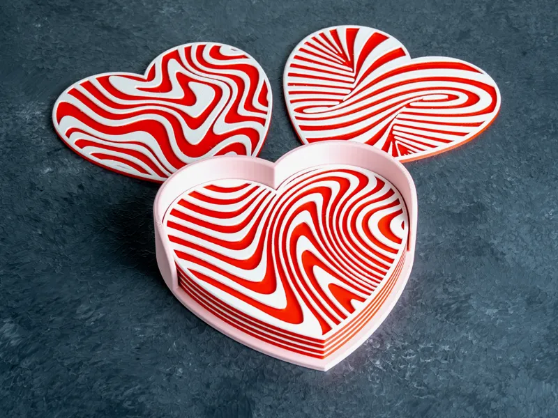 Heart Illusion Coasters