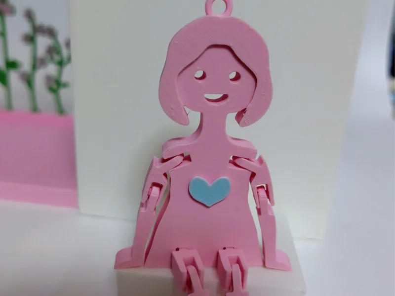 Flexi toy girl doll keychain