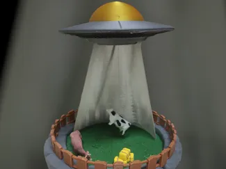 Flying Saucer Abduction Lamp