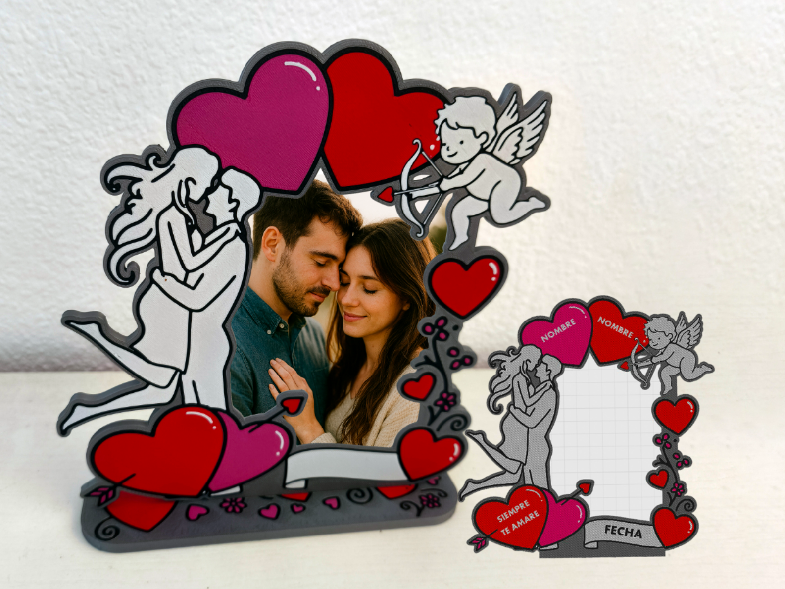 Marco de fotos corazón San Valentín personalizado
