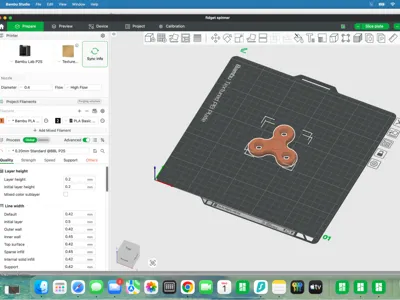 Easy print in place support free fidget spinner