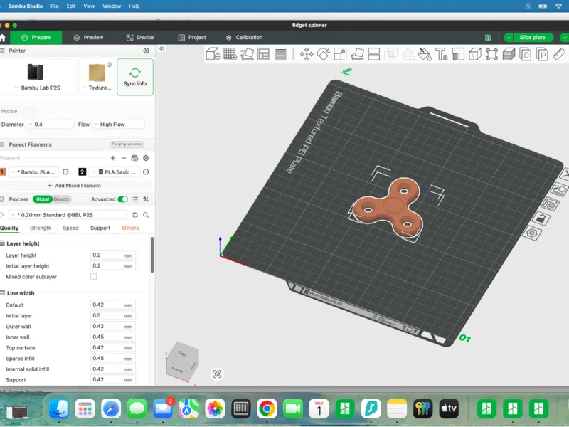 Easy print in place support free fidget spinner