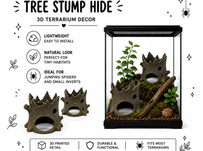 Hollow Tree Stump Hide for Terrariums