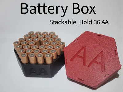 Stackable AA Battery Box, holds 36 batteries