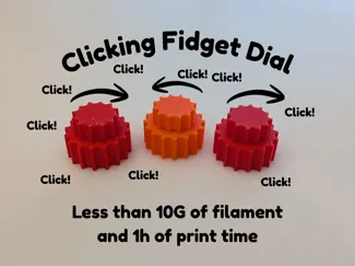 Clicking Fidget Rotation Dial Print In Place!