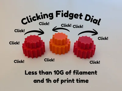 Clicking Fidget Rotation Dial Print In Place!