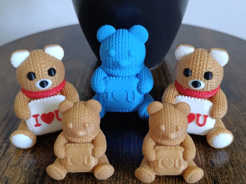 Cozy Knitted Teddy Bear - "I Love You" Gift