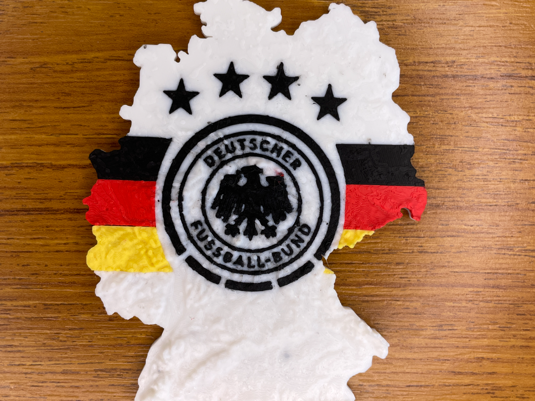 Germany topographical model with football badge