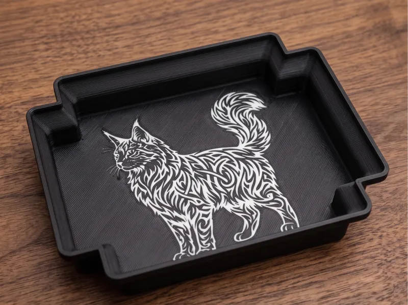 Tribal Cat Tray – Maine Coon & Bengal | 2-Color