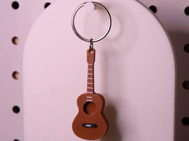 Acoustic Guitar Keychain 