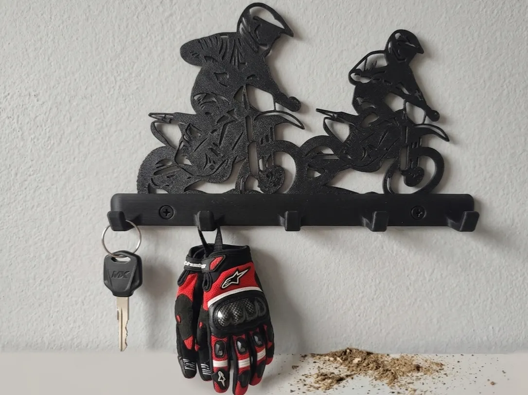 Motocross Key Rack / Hanger - Free 3D Print Model - MakerWorld