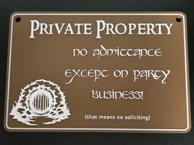 LOTR No Soliciting Sign