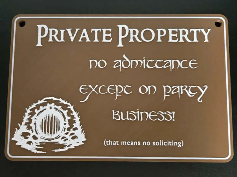 LOTR No Soliciting Sign