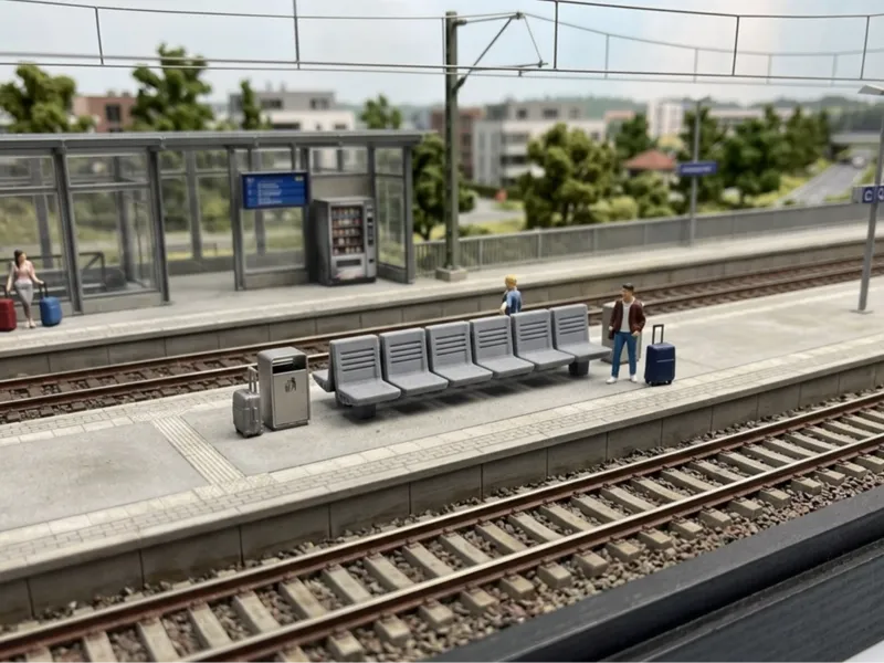 Railway Station Bench – Platform Seating H0 Scale