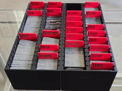 X-Wing TMG 1.0 Damage/Upgrade Card Box w/ Dividers