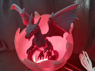 Dragon inside an Dragon Egg Lamp